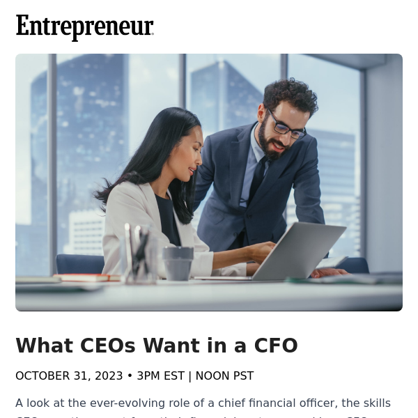 Unlock the Top 7 Skills CEOs Desire in CFOs - A Webinar by Oracle NetSuite and Entrepreneur