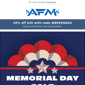 HUGE Memorial Day Sale!