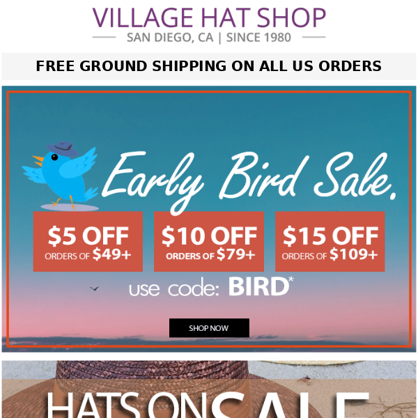 Up To $15 Off | Early Bird Sale Continues