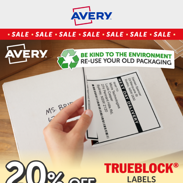 20% Off Trueblock Labels Sale