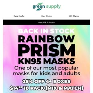 🌈Rainbow Prism KN95 Masks - BACK IN STOCK!