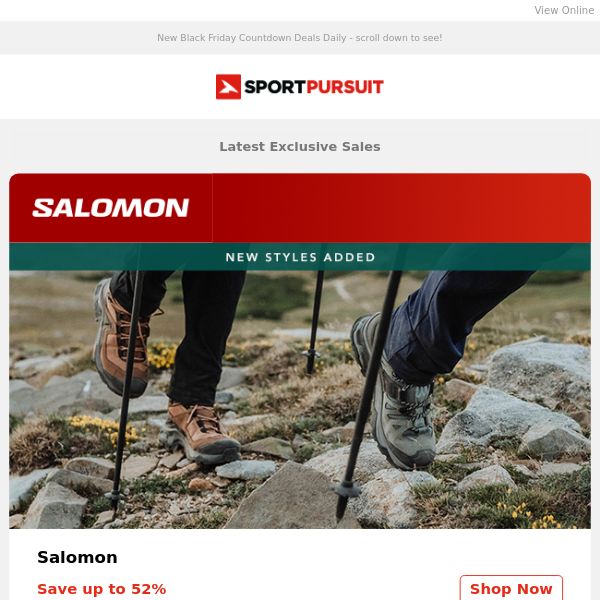 Up to 65% Off: Salomon - New Products | Ortovox | Rapha Cycling | Danish Endurance | Lyle & Scott