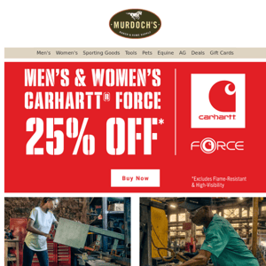 Outlast the Heat with Carhartt Force + 25% OFF