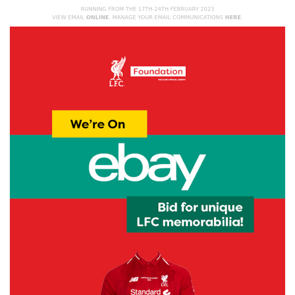The LFC Foundation have teamed up with eBay to bring you our biggest signed memorabilia auction yet!