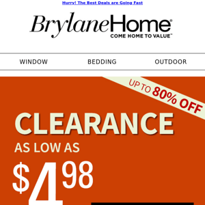Clearance from $4.98