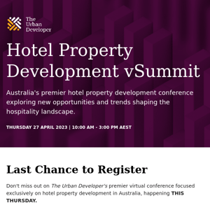 EVENT THIS WEEK | Hotel Property Development vSummit