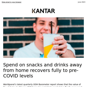 Spend on snacks and drinks away from home recovers fully to pre-COVID levels