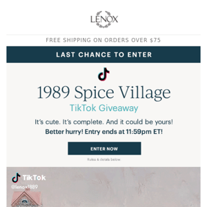 Final Hours: Win A 1989 Spice Village