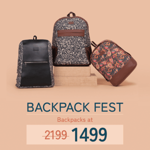 Backpacks only at 1499 - Diwali Backpack Fest is now Live!