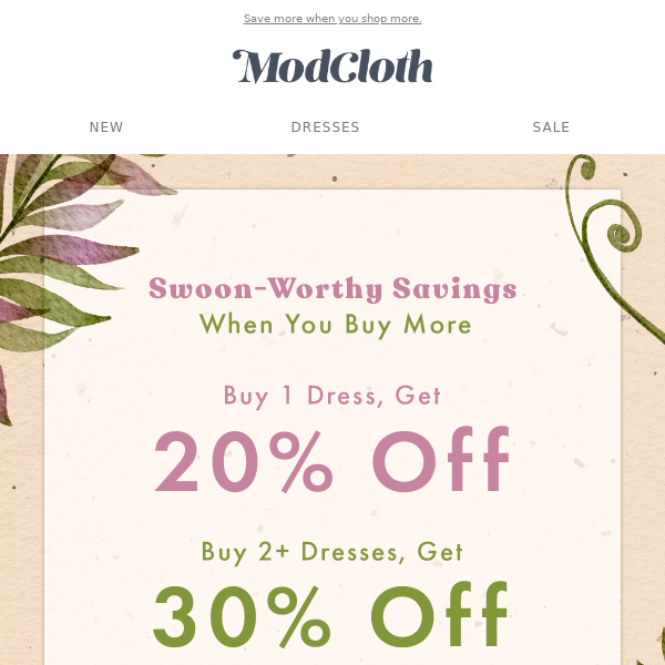 Up to 30% Off The Cutest Dresses 👗 - Mod Cloth
