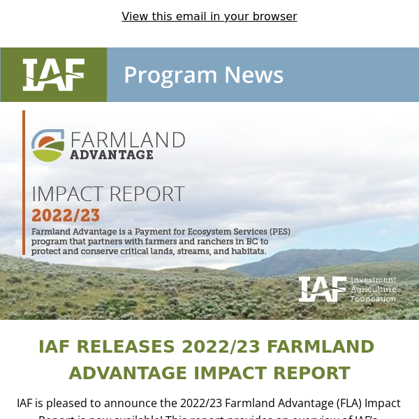 Farmland Advantage's 2022/23 Impact Report is Here!
