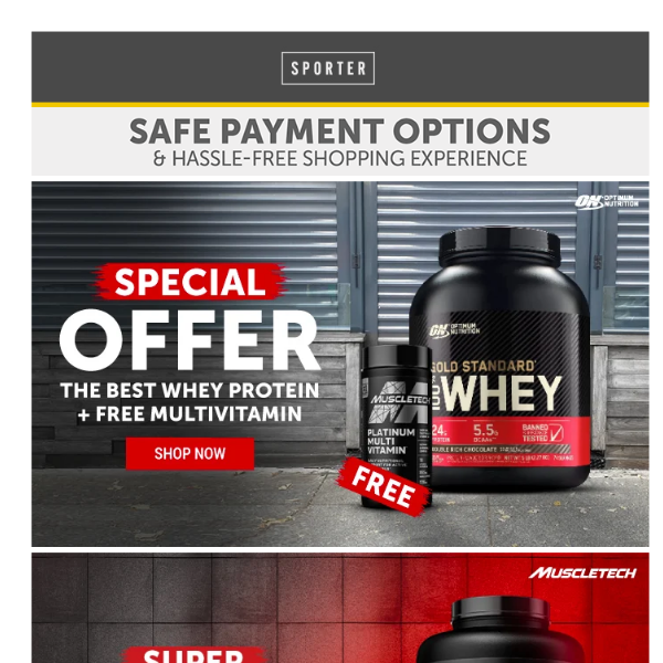 Get More for Less 😎 FREE Gifts on world's best supplements & Proteins