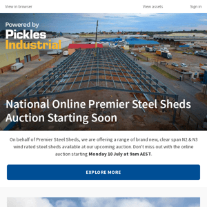 National Premier Steel Sheds Auction