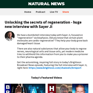 Unlocking the secrets of regeneration - huge new interview with Sayer Ji