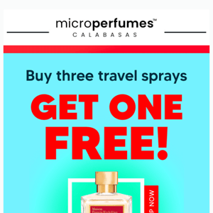 Get 1 free travel spray when you buy 3!