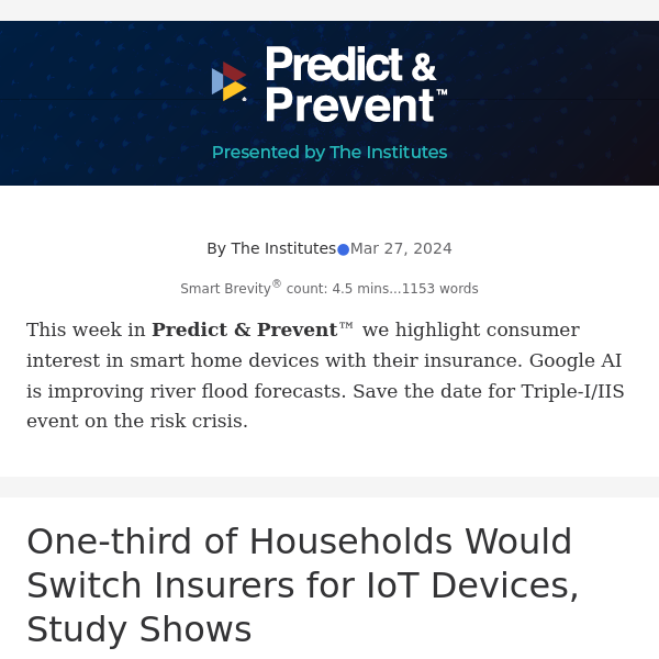 Predict & Prevent™: Policyholders Would Switch for Smart Home Tech