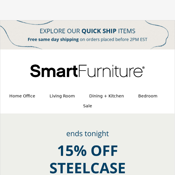 Last Chance for 15% Off Steelcase