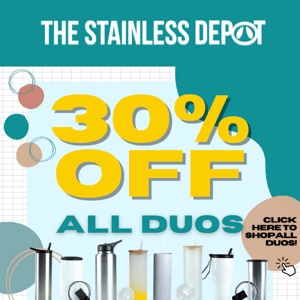 3 great deals: 30% off 🥂, a bulk bundle deal,  & cups starting at $2.95!