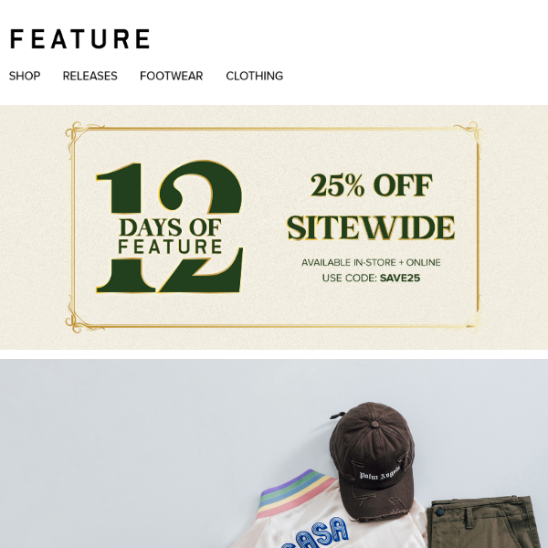 12 Days of FEATURE: 25% OFF SITEWIDE! 🎁