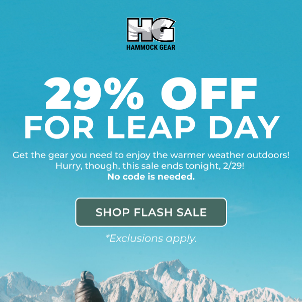 29% Off Leap Day Flash Sale Starts Now!