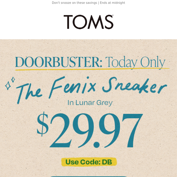 Final hours: $29.97 Fenix Sneakers—DOORBUSTER!