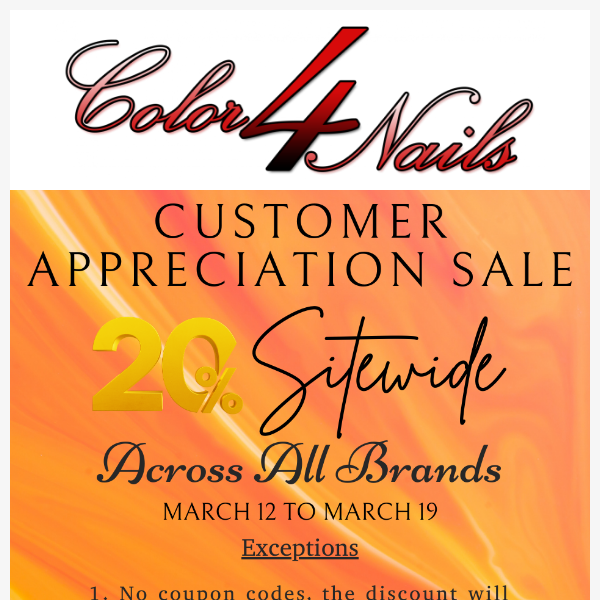 LAST DAY | Customer Appreciation Sale - Get 20% Off!