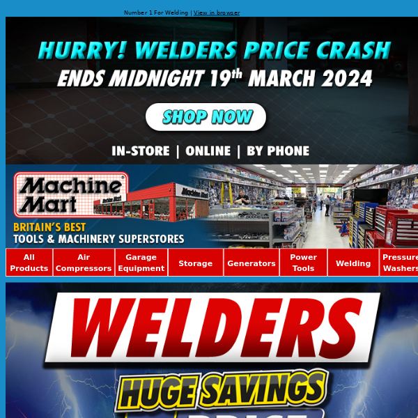 🔔 Reminder: Price Crash on Welders & Welding Accessories Ends Today! ⚡