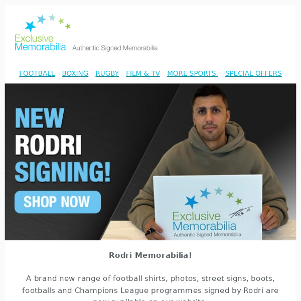 NEW Rodri Memorabilia! ✍️