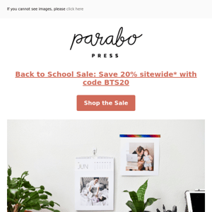 Back to school sale: 20% off the print shop!