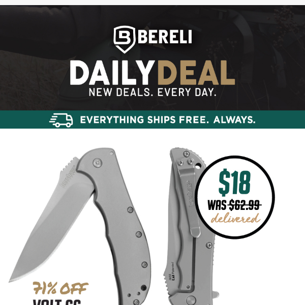 Daily Deal ✨Fresh Finds! 71% Off Kershaw Volt SS Knife