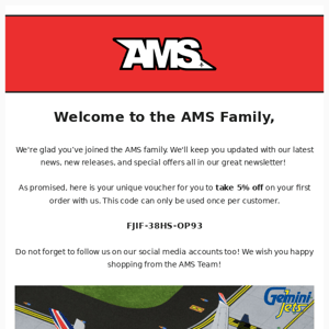 ✈Thanks for joining the AMS Family!✈