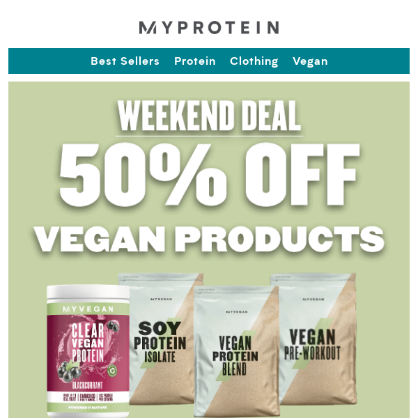 50% OFF Vegan Products