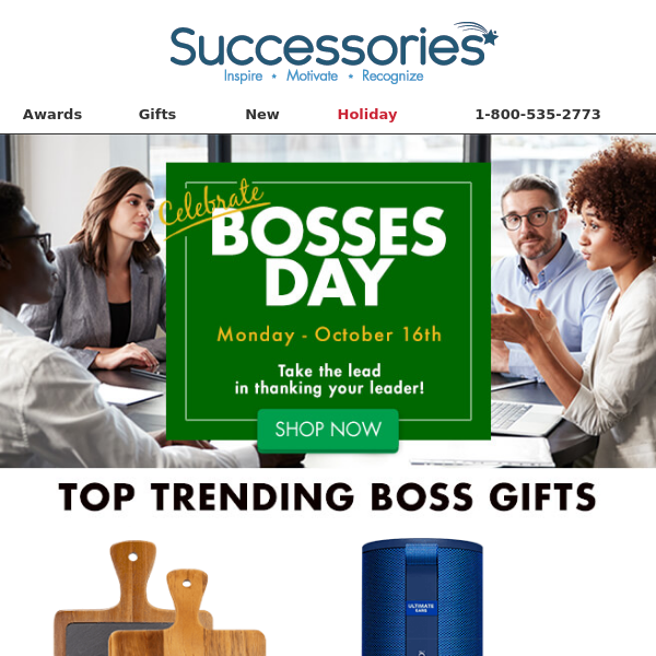Grab Your Last Minute Bosses Day Gifts with FREE Shipping & 10% OFF Sitewide at Successories 🎁
