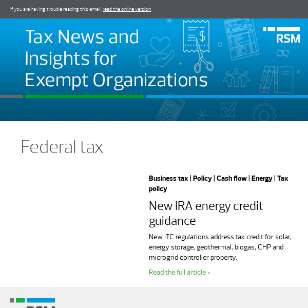 Tax News and Insights for Exempt Organizations