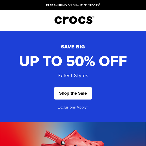 Crocs cheap free shipping