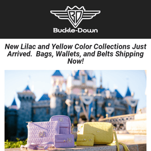 New Lilac and Yellow Bags, Wallets, and Belts