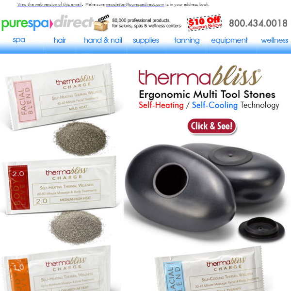 Pure Spa Direct! Instant Hot - Instant Cold Treatment Stones + $10 Off $100 or more of any of our 80,000+ products!