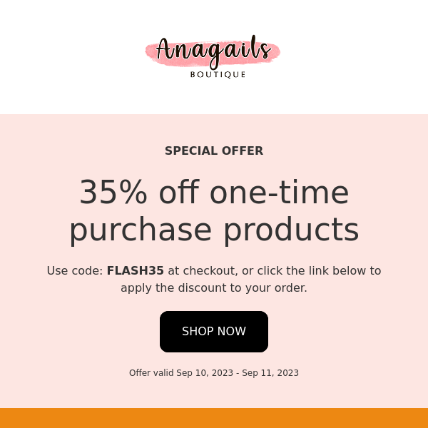 FLASH SALE 35% OFF SITEWIDE