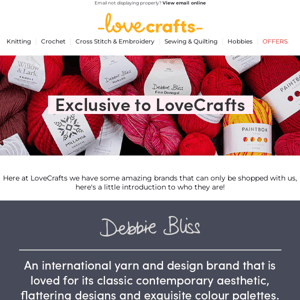 Get to know the brands exclusive to LoveCrafts