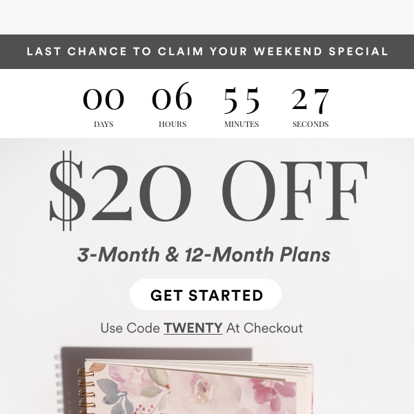 Final hours to save $20 on our life-changing planners✨