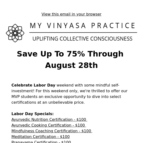 Enjoy Up To 75% Off Select Trainings Through August 28th