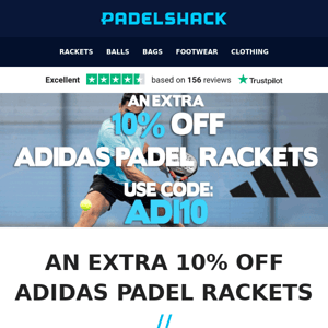 An extra 10% off Adidas padel rackets