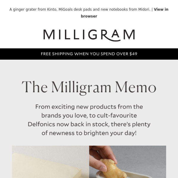 The Milligram Memo: What’s New & Back In Stock!