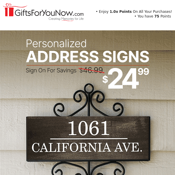 $24.99 Personalized Address Signs!