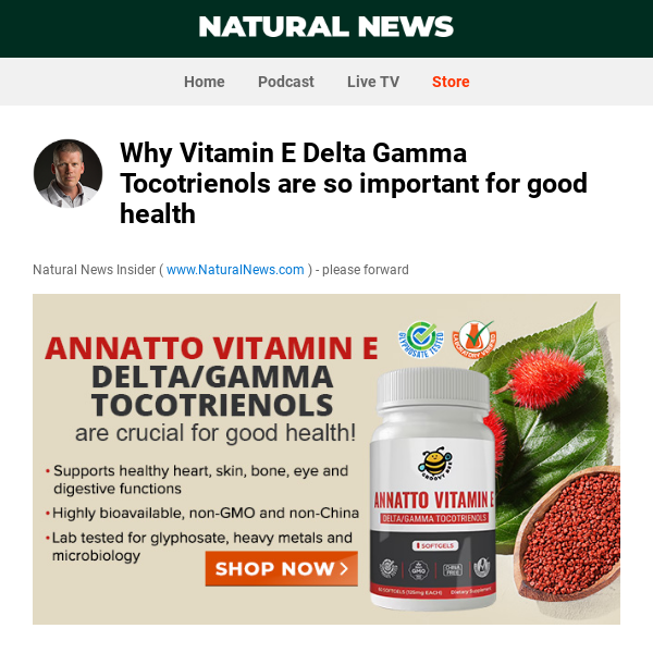 Why Vitamin E Delta Gamma Tocotrienols are so important for good health