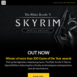 The Elder Scrolls V: Skyrim on GOG • GIVEAWAY • GOG 14th Anniversary 