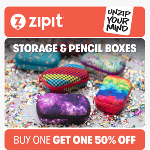 Buy One, Get One 50% Off All Storage and Pencil Boxes!