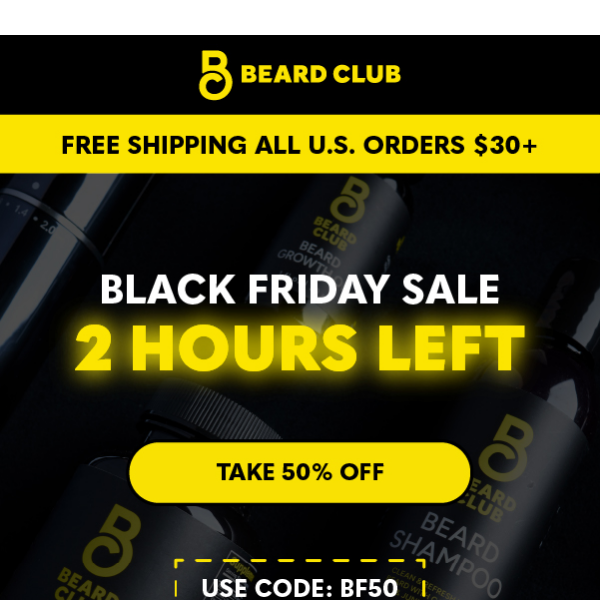 2 Hours Left: Massive beard growth discounts