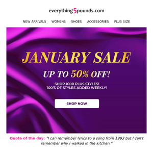 The January sale continues...