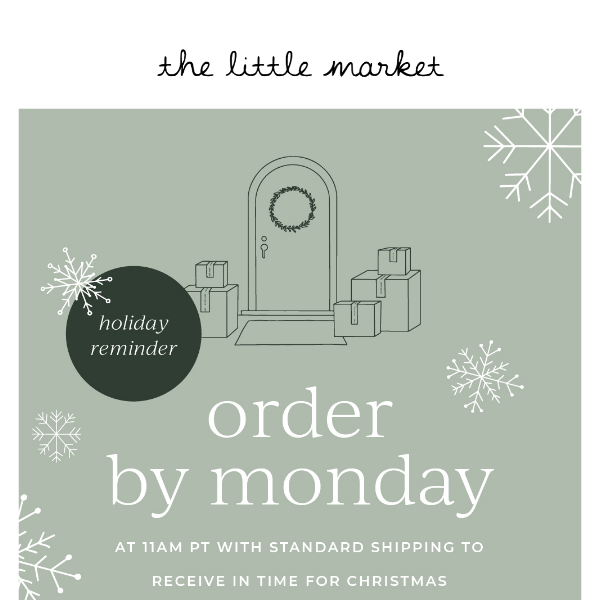 Last Call for Standard Holiday Shipping